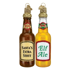 Old World Christmas Christmas Beer Bottle Ornaments