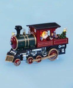 The Holiday Barn Christmas Music Boxes Santa's Locomotive Music Box