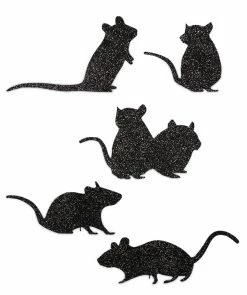 Bethany Lowe Scampering Mice Silhouettes, Glittered