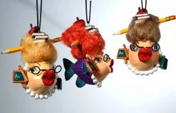 Katherine's Collection School Teacher Kissing Fish Ornaments