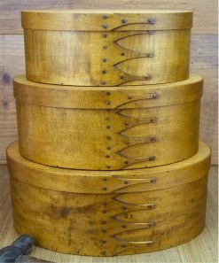 The Holiday Barn Christmas Shaker Boxes - Antiqued Natural Finish