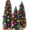 Cody Foster New! Silver Bristle Trees With Multi-Color Ornaments