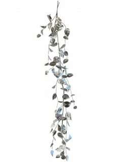 TheHolidayBarn.com Shining Silver Ivy Garland New!