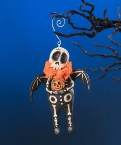 Bethany Lowe Skeleton Bat Ornament New!