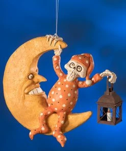 Bethany Lowe Sleepy Skelly On Moon