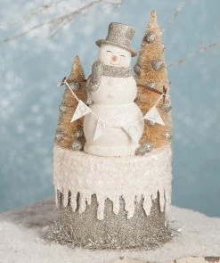 Bethany Lowe Platinum Smiley Snowman On Box