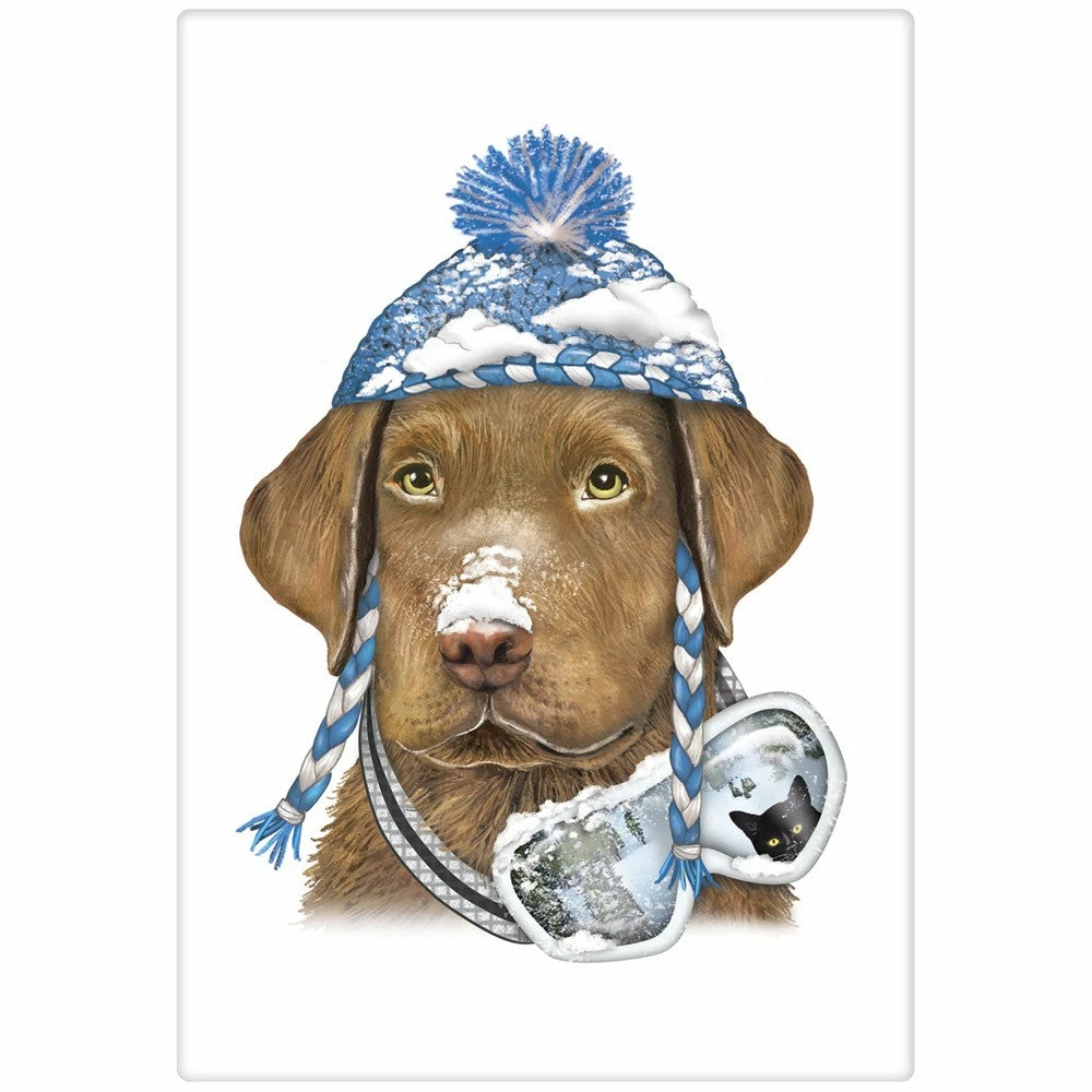 Mary Lake-Thompson Kitchen Snow Buddy Chocolate Lab Flour Sack Towel 3 Mary Lake-Thompson Kitchen Snow Buddy Chocolate Lab Flour Sack Towel