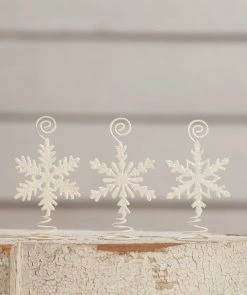 Bethany Lowe Snowflake Card Holders, Set Of 3