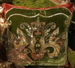 Katherine's Collection Spice Traditions Velvet Pillow Cover New!