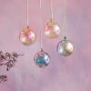 Glitterville Splatter Art Glass Ball Ornaments New!