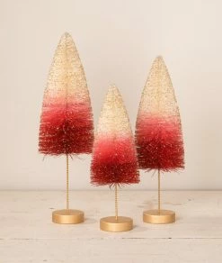 Bethany Lowe New! Strawberries And Cream Bottle Brush Trees