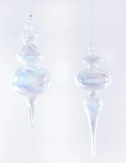 Katherine's Collection Swirl Glass Three Layer Finial Ornaments