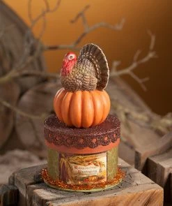 Bethany Lowe New! Thanksgiving Turkey On A Box