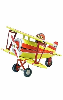 TheHolidayBarn.com Tin Toy Biplane Reproduction Ornament
