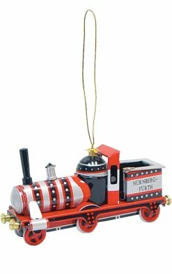 TheHolidayBarn.com Christmas Tin Toy Train Reproduction Ornament