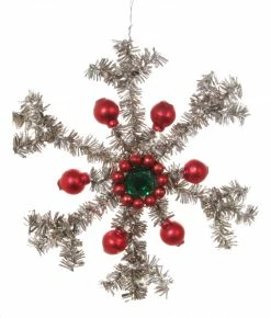 ShiShi Tinsel Snowflake With Glass Beads New!