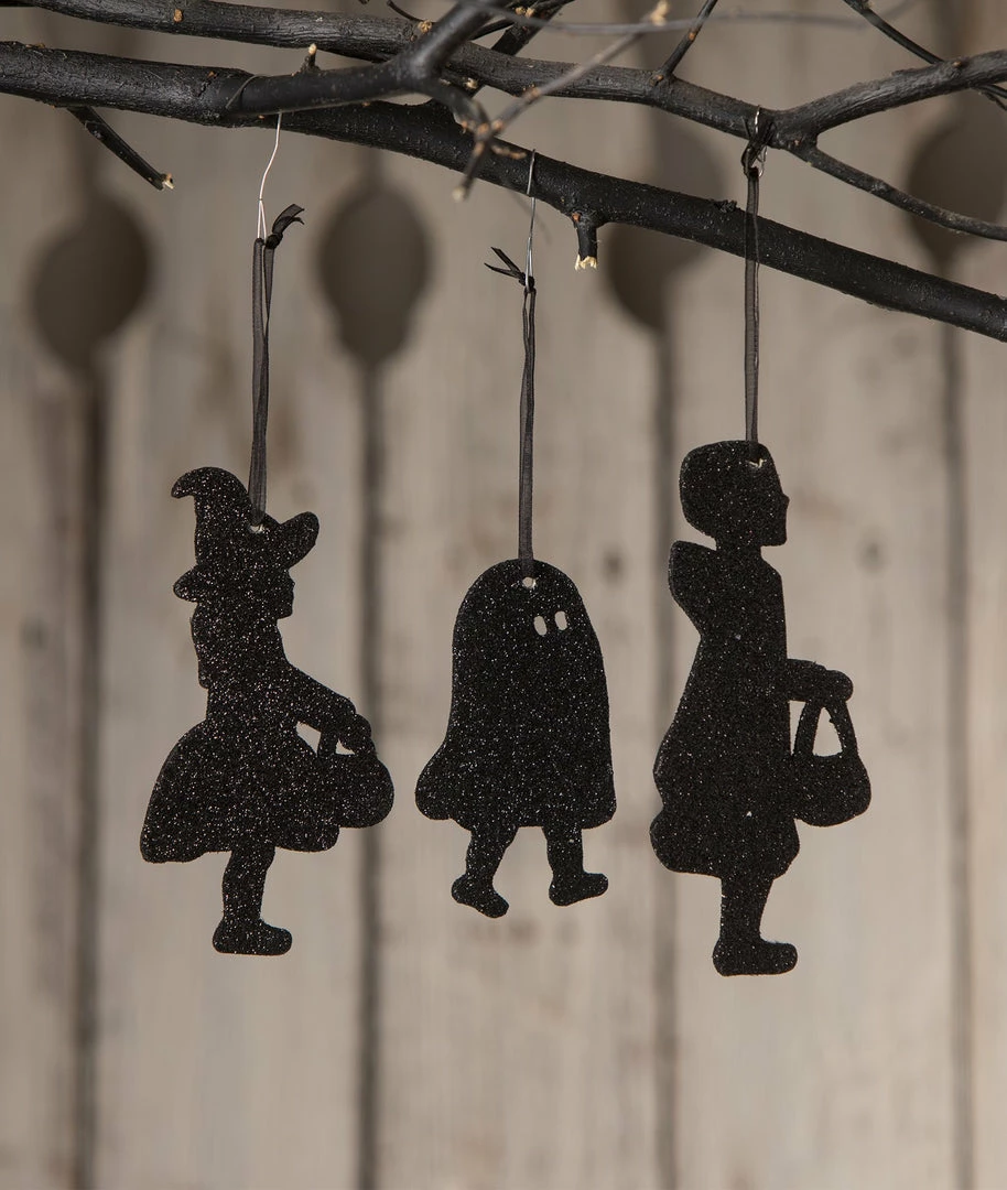 Bethany Lowe Trick-or-Treater Silhouette Ornaments 3 Bethany Lowe Trick-or-Treater Silhouette Ornaments