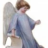 ShiShi Victorian Christmas Gabriel Angel Ornament, Decoupage On Metal