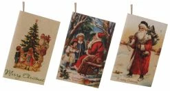 ShiShi Victorian Christmas Santa Card Ornaments