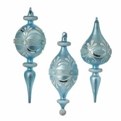 Raz Vintage Elegance Blue Finial Ornaments New!
