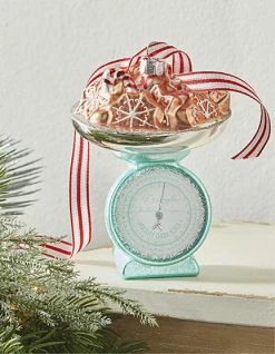 Raz New! Vintage Kitchen Scale Of Holiday Cheer Ornament