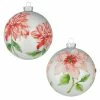 Raz Watercolor Poinsettia Ball Ornaments New! 2 Raz Watercolor Poinsettia Ball Ornaments New!