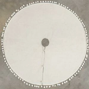 Ragon House Winter White Tree Skirt With Pom Poms, 50" New! 3 Ragon House Winter White Tree Skirt With Pom Poms, 50" New!