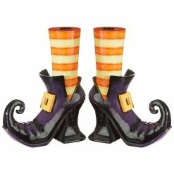 Raz Witch Shoes Taper Candle Holders