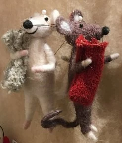 Midwest-CBK Wool Christmas Mice Ornaments