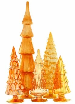 Cody Foster Yellow Orange Candy Glass Trees, Large New!