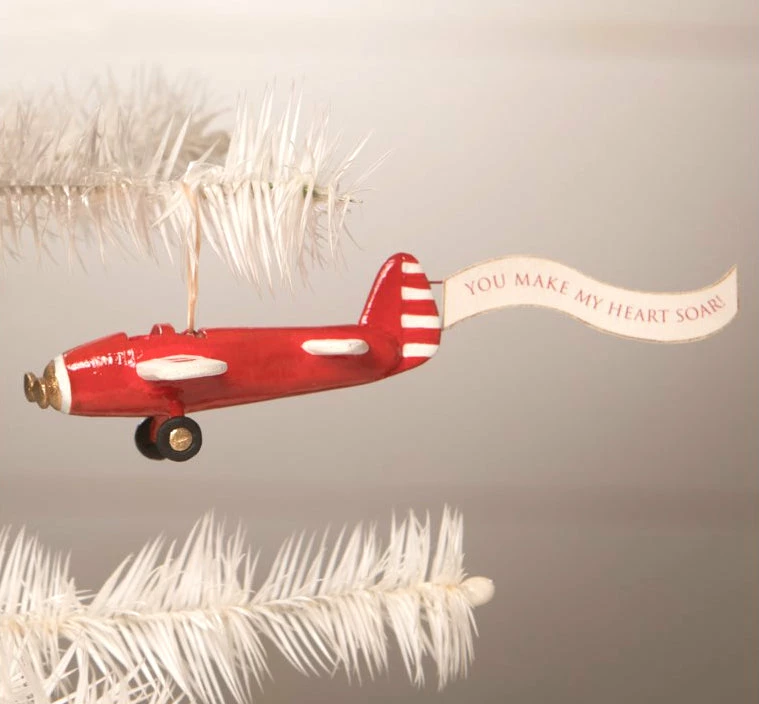 Bethany Lowe You Make My Heart Soar Airplane Ornament 3 Bethany Lowe You Make My Heart Soar Airplane Ornament